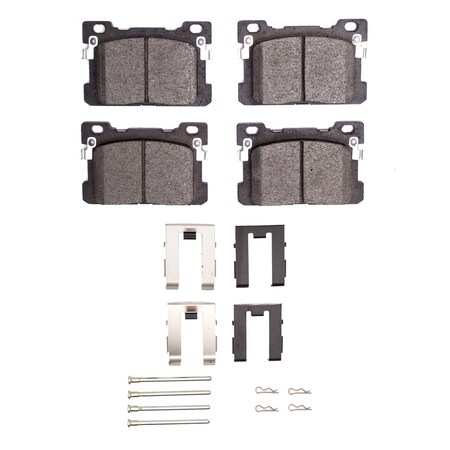 Dynamic Friction Co 3000 Ceramic Brake Pads and Hardware Kit, Low Dust, Low Copper Ceramic, 100% Asbestos-free, Rear 1310-1976-01